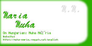 maria muha business card